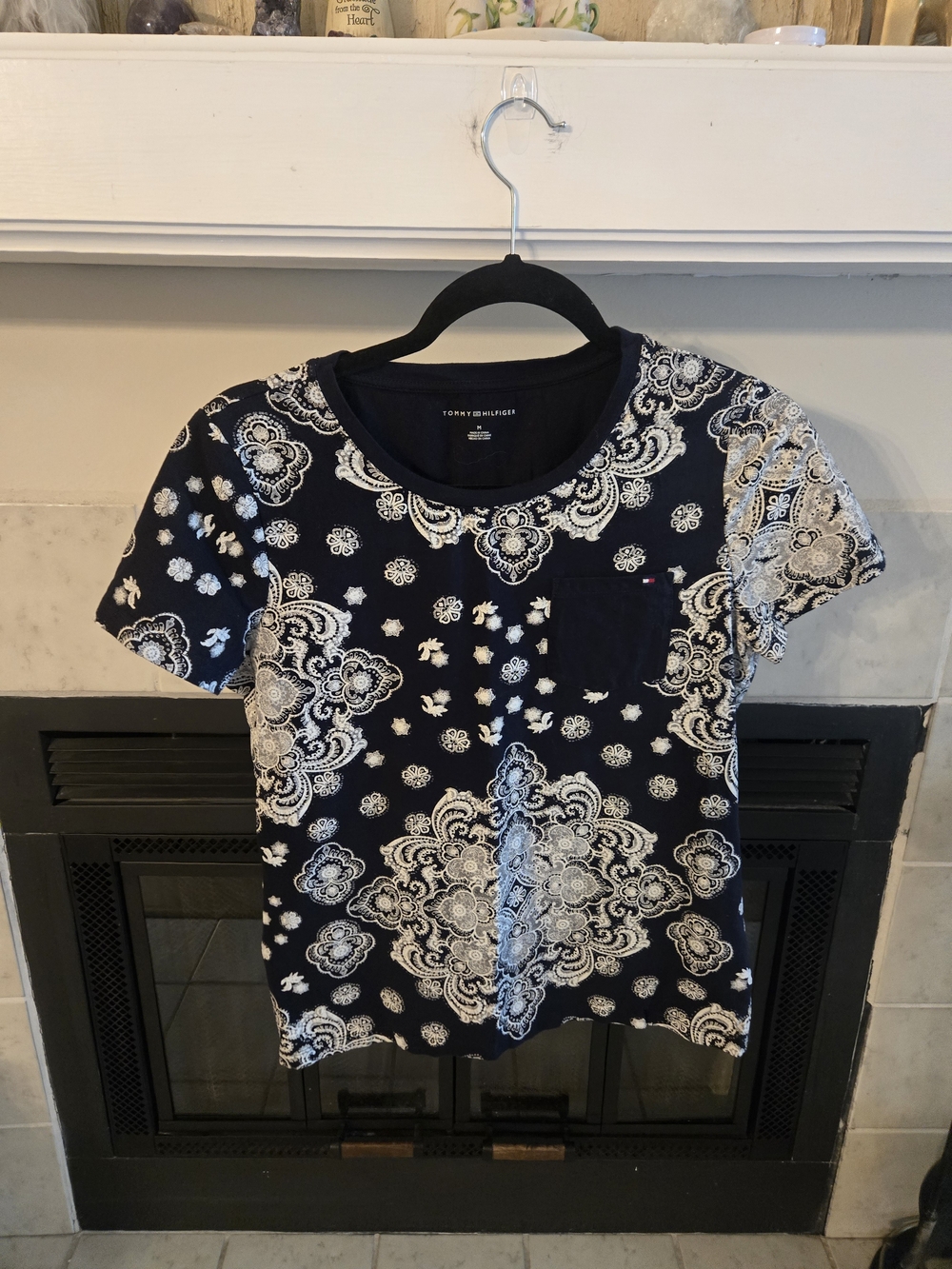 Tommy Hilfiger Navy Floral Print Short Sleeve Tee